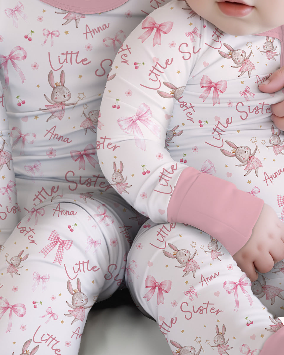 Bunny Wishes Sister Matching Bamboo Convertible Zippy