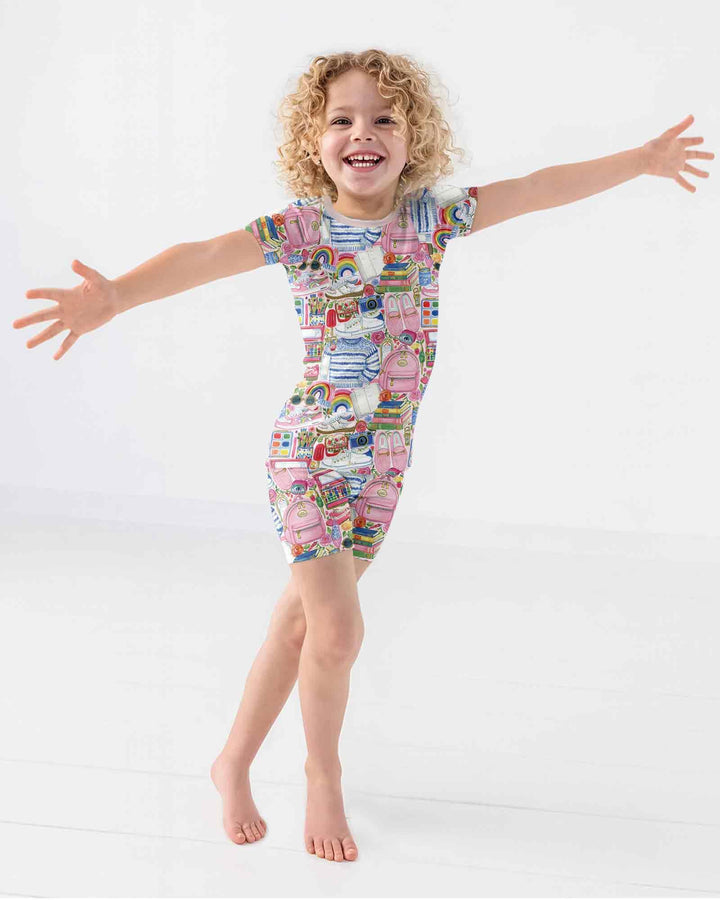 Sweet School Adventure Bamboo Women Short Sleeve Short Pajama Set