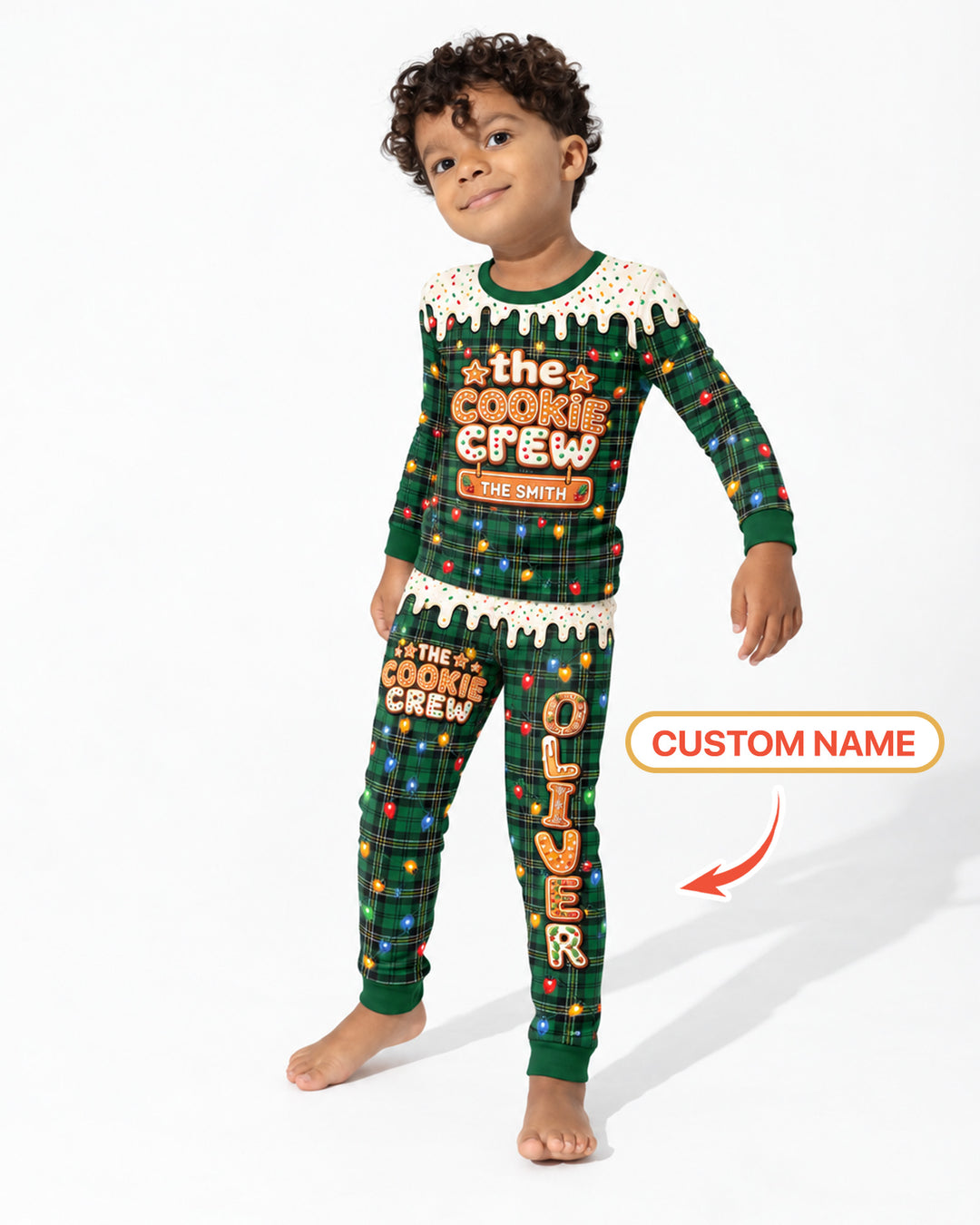 The Cookie Crew Custom Name Bamboo Two Piece Long Sleeve Pajama Set