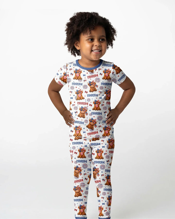 Moo-Rica Cowgirl Bamboo Two Piece Short Sleeve Pajama Set