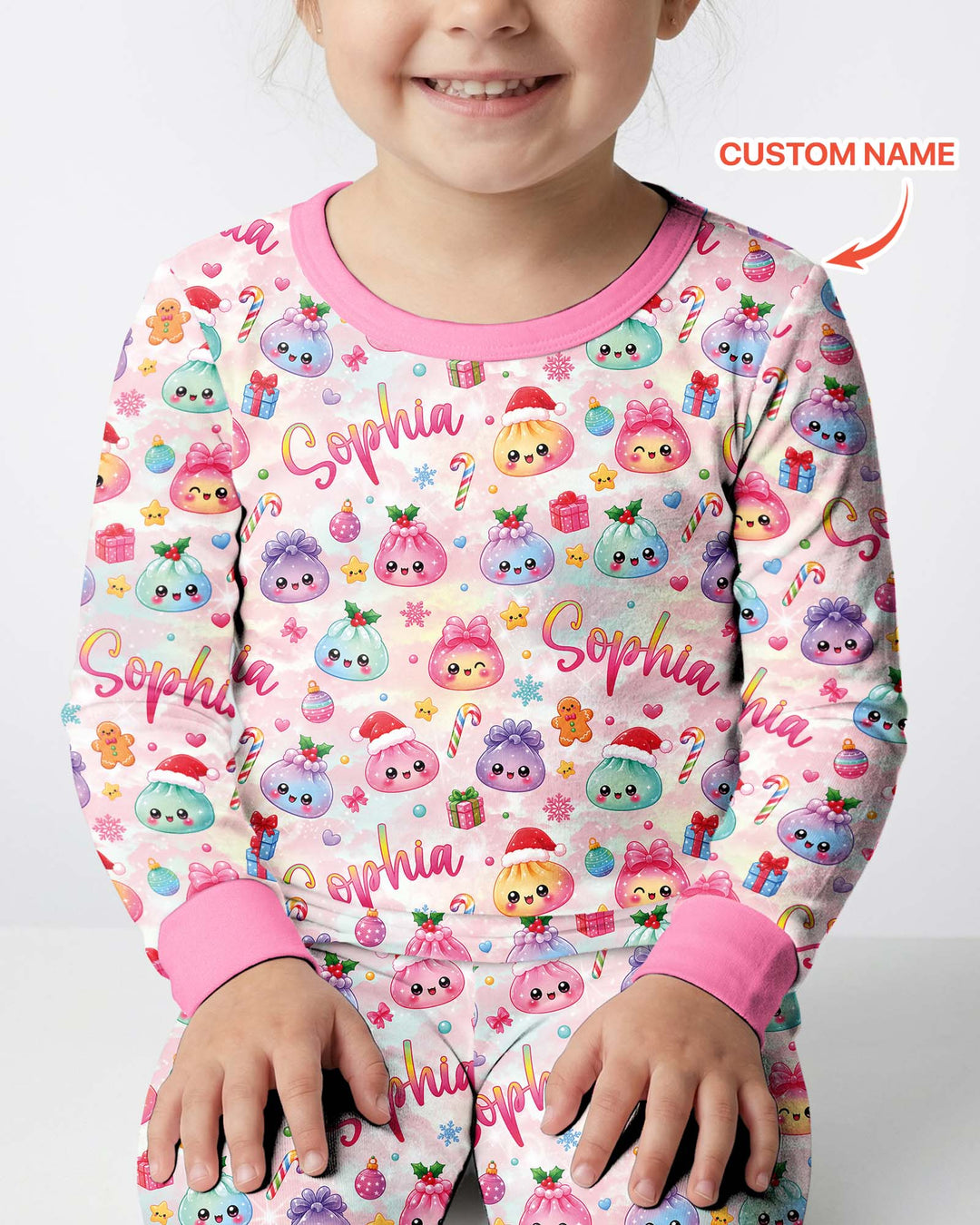 Christmas Dumpling Bamboo Two Piece Long Sleeve Pajama Set