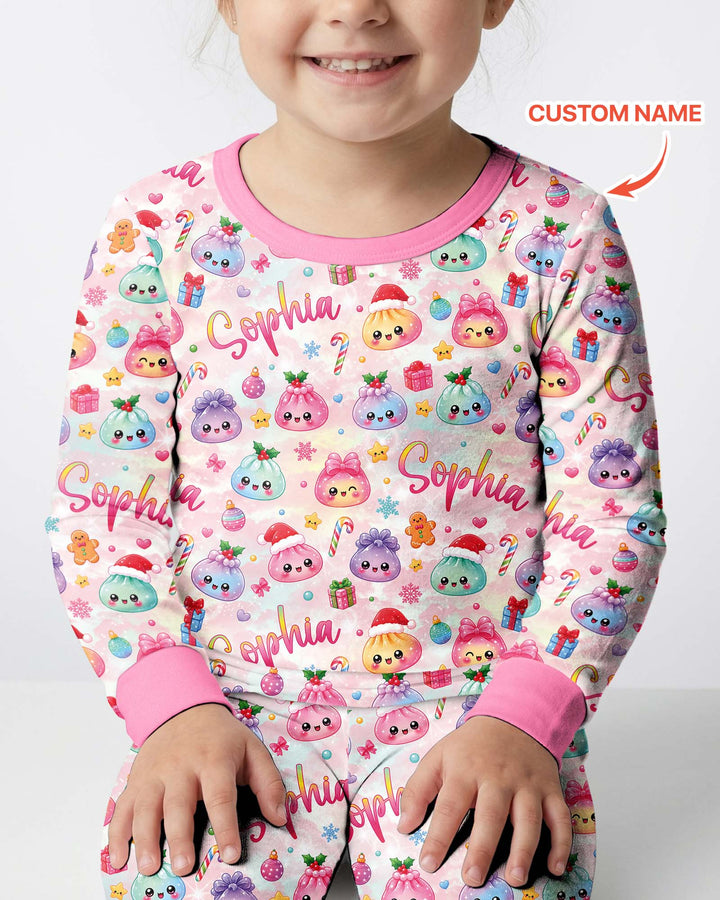 Christmas Dumpling Bamboo Two Piece Long Sleeve Pajama Set