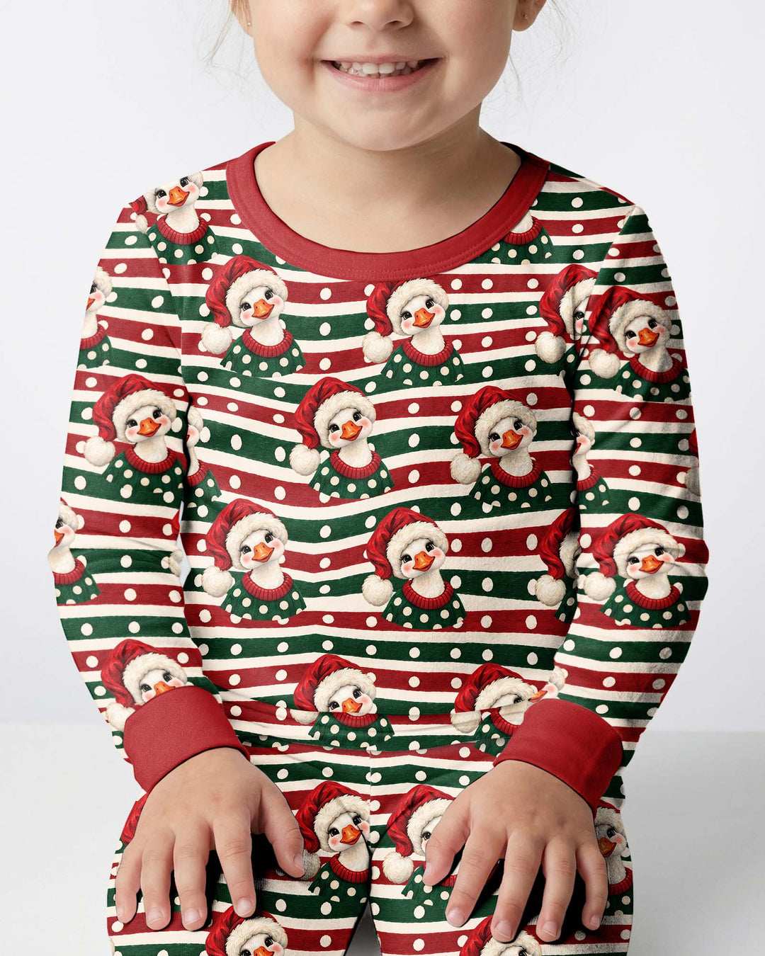 Santa Duck Bamboo Two Piece Long Sleeve Pajama Set