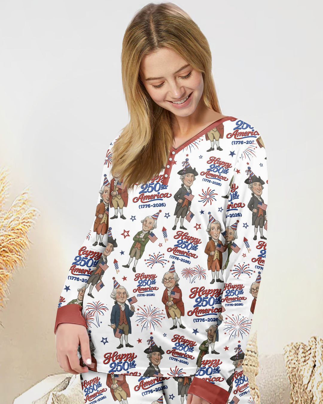 Party Like It's 1776 Family Matching Bamboo Women Pajama Set