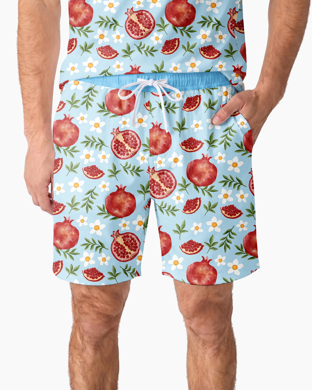 Pomegranate Garden Joy Family Matching Bamboo Men Short Sleeve Short Pajama Set