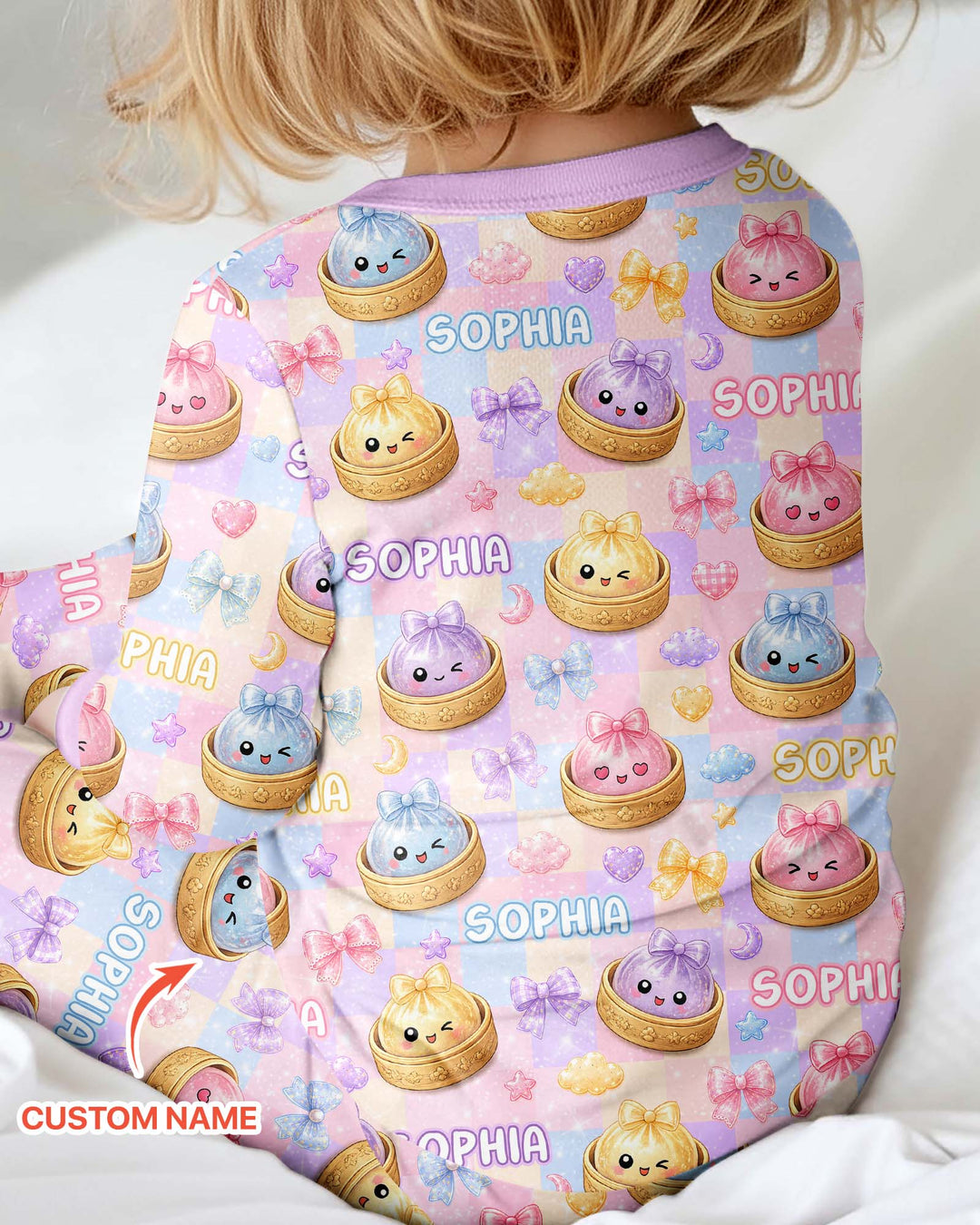 Custom Name Coquette Glitter Dumpling Bamboo Convertible Zippy
