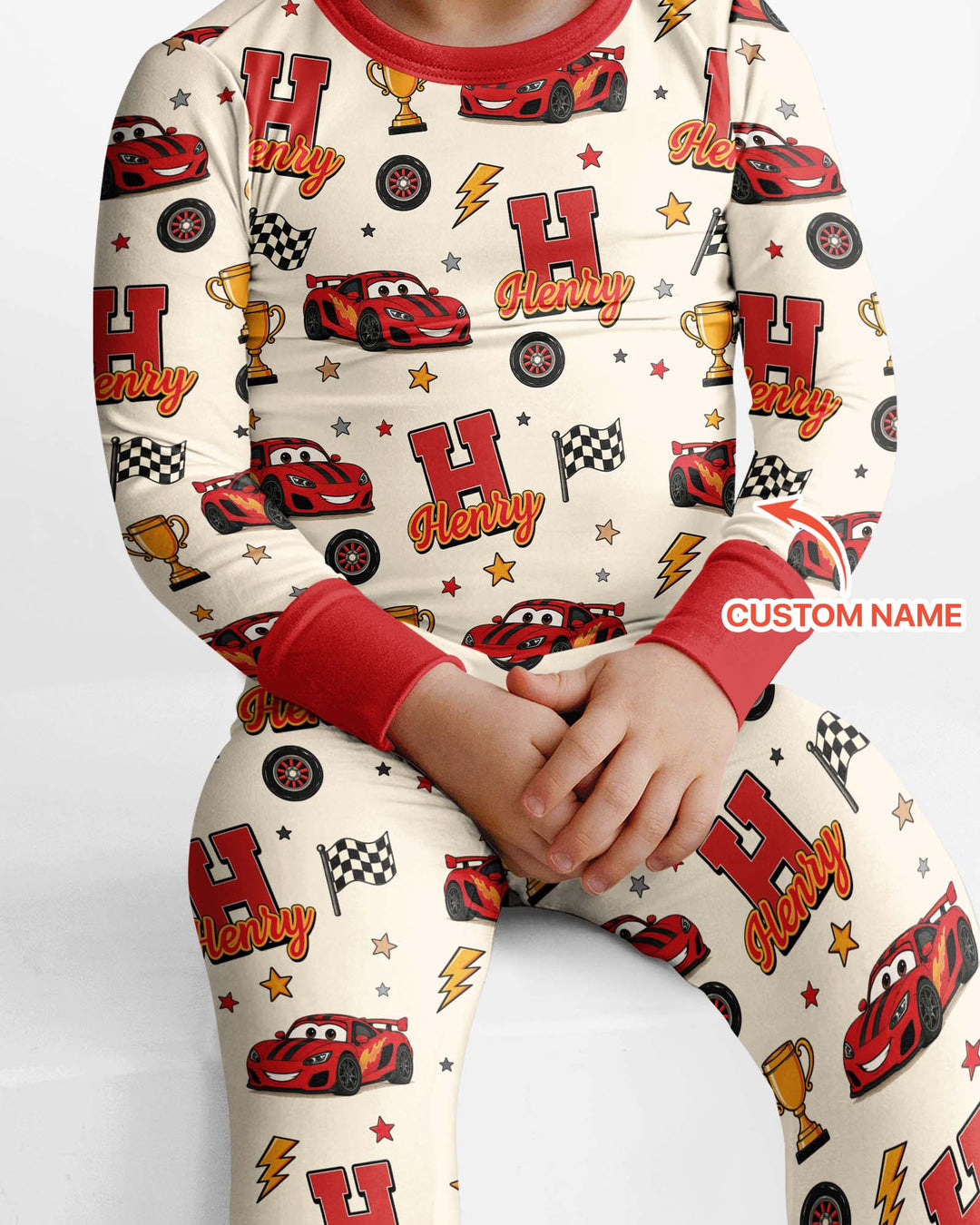 Funny Fast Car Bamboo Two Piece Long Sleeve Pajama Set