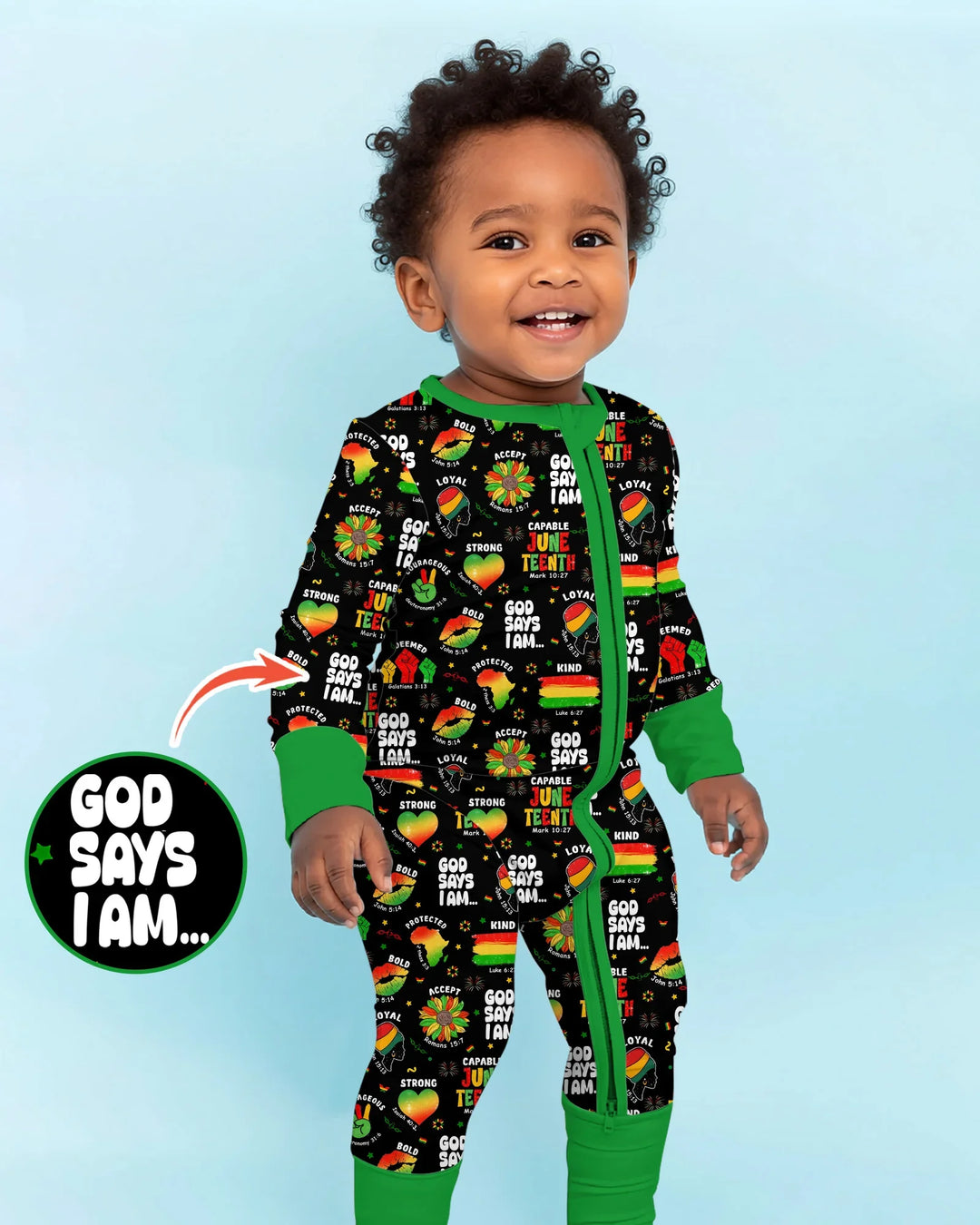 God Says I Am Juneteenth Blessings Bamboo Convertible Zippy