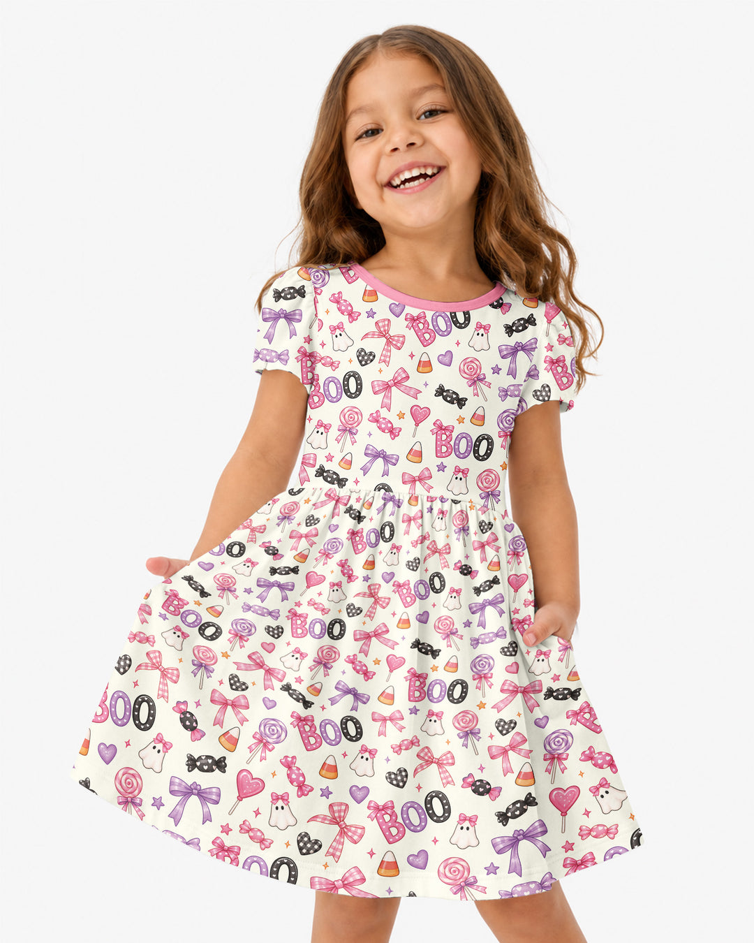 Coquette Halloween Candy Boo Bamboo Twirl Dress