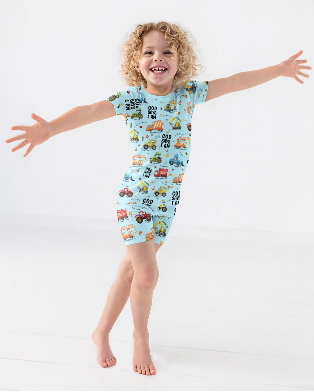 God Says I Am Boy Bamboo Two Piece Short Sleeve Shorts Pyjamas Set