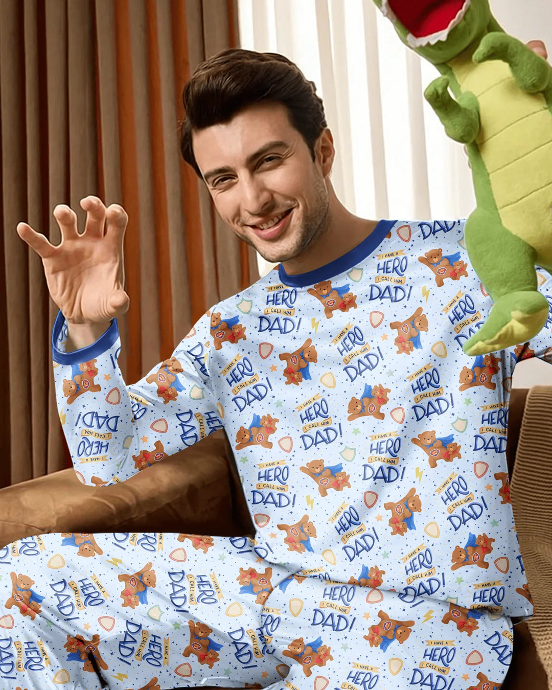I Have A Hero Daddy & Me Matching Bamboo Men's Pajama Set