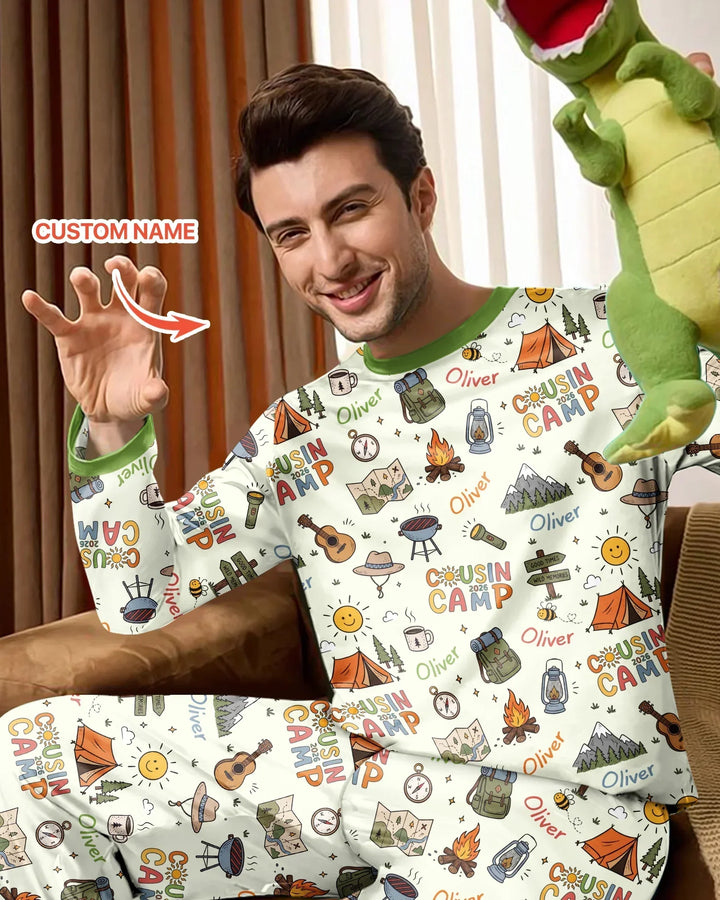 Custom Name Cousin Camp 2026 Bamboo Men's Pajama Set