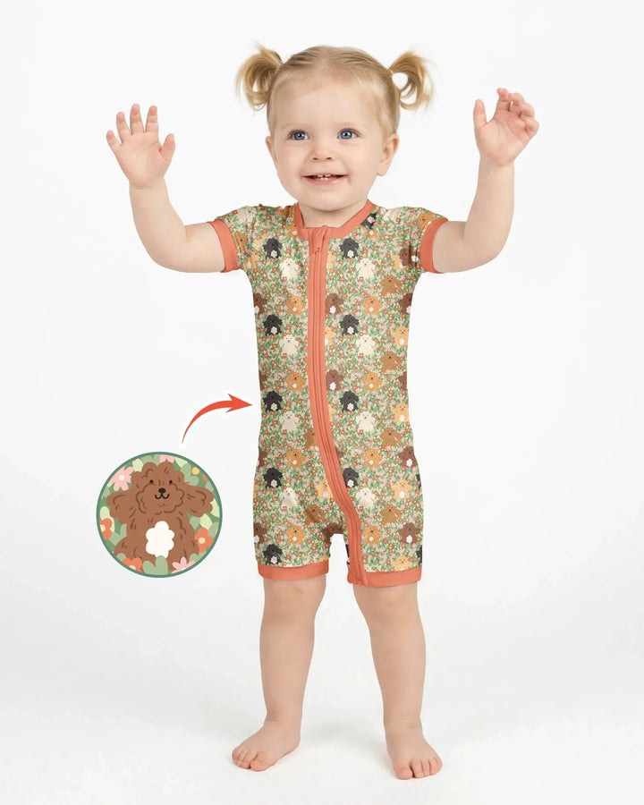 Puppy Garden Family Matching Bamboo Shorty Zippy