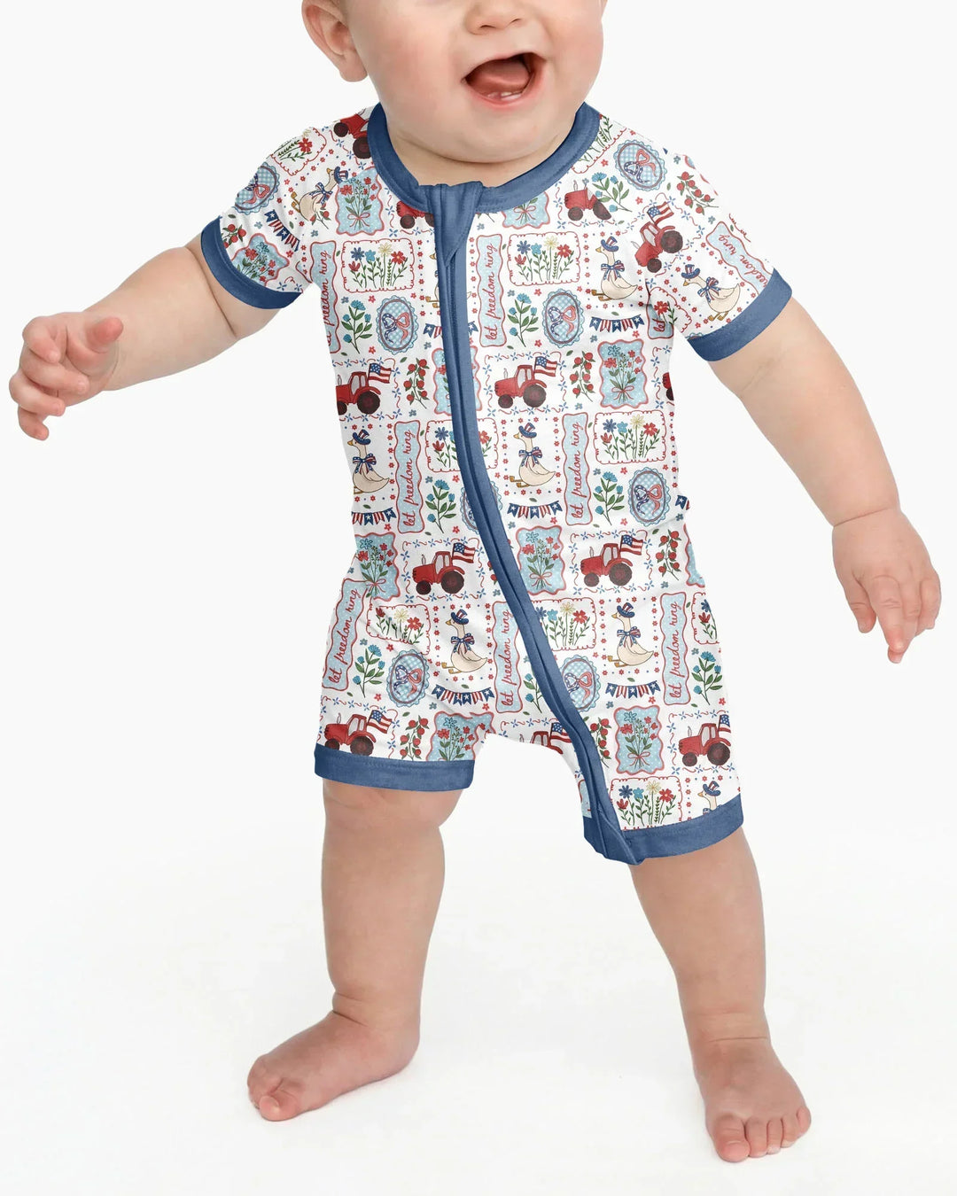 Patriotic USA Silly Goose Family Matching Bamboo Shorty Zippy