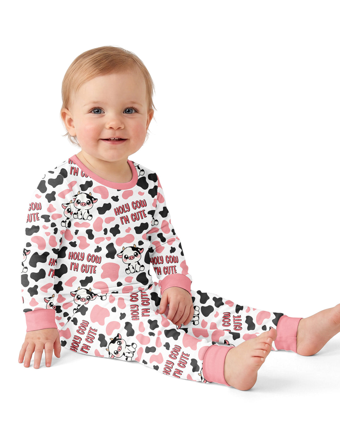 Holy Cow I'm Cute Bamboo Two Piece Long Sleeve Pajama Set
