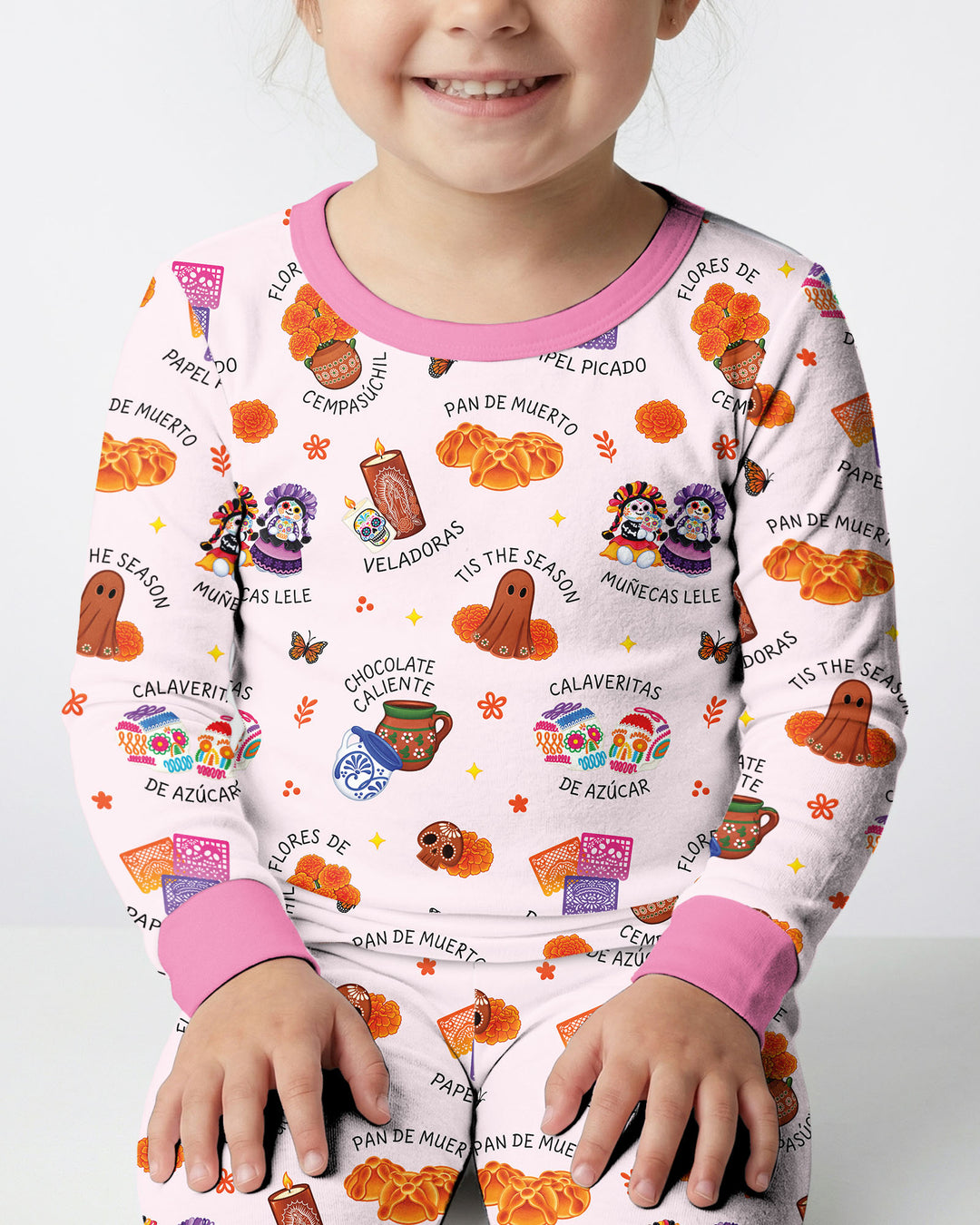 Tis the Dia De Muertos Season Bamboo Two Piece Long Sleeve Pajama Set