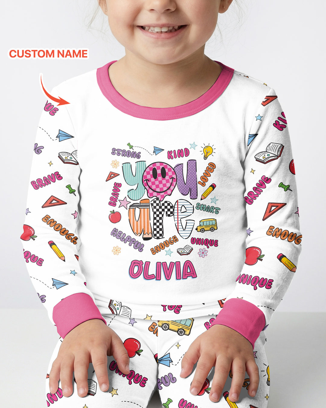Custom Name You Are Everything Bamboo Two Piece Long Sleeve Pajama Set