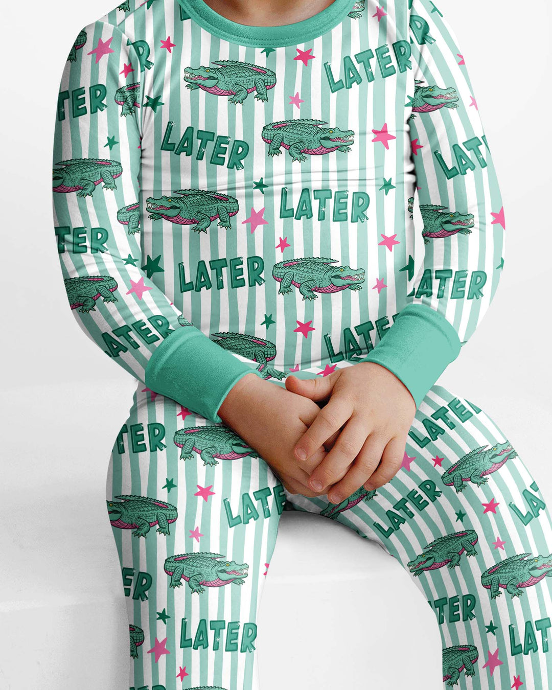 Later Gator After A While Bamboo Two Piece Long Sleeve Pajama Set