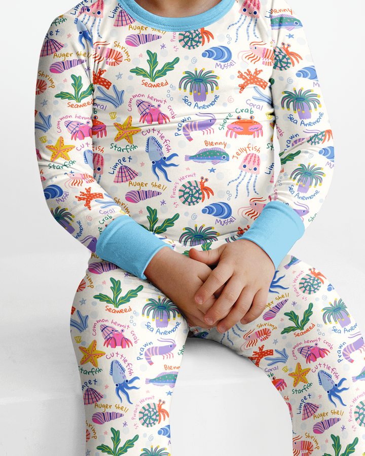 Tide Pool Pals Bamboo Two Piece Long Sleeve Pajama Set