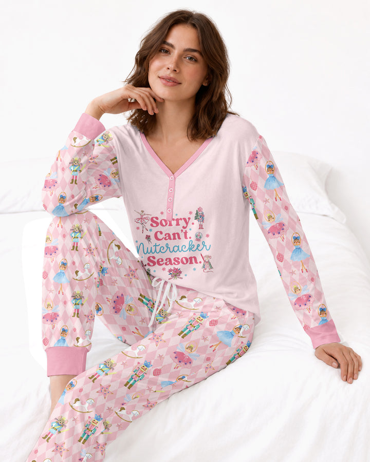 Sorry Can't Nutcracker Season Ballet Christmas Bamboo Women Pajama Set