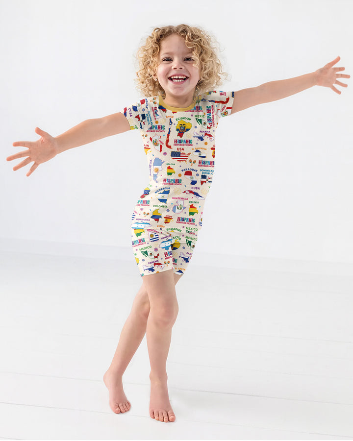 Template Bamboo Two Piece Short Sleeve Shorts Pyjamas Set