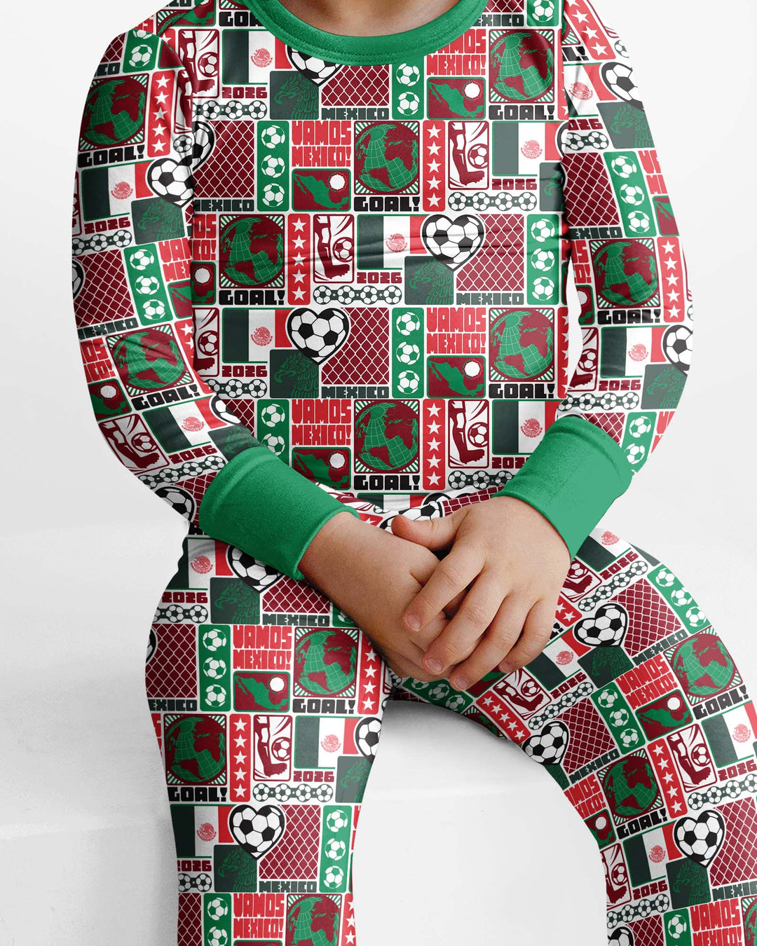 World Soccer Vamos Mexico Bamboo Two Piece Long Sleeve Pajama Set
