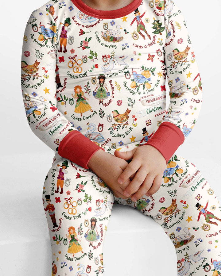 The 12 Days of Christmas Bamboo Two Piece Long Sleeve Pajama Set
