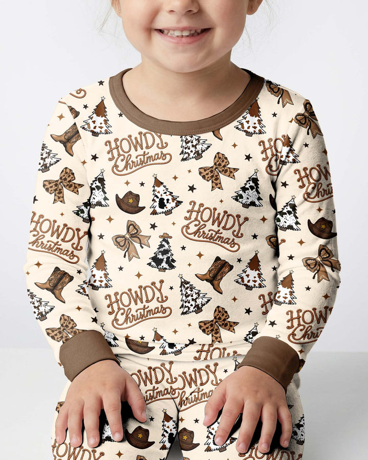 Coquette Western Howdy Christmas Bamboo Two Piece Long Sleeve Pajama Set