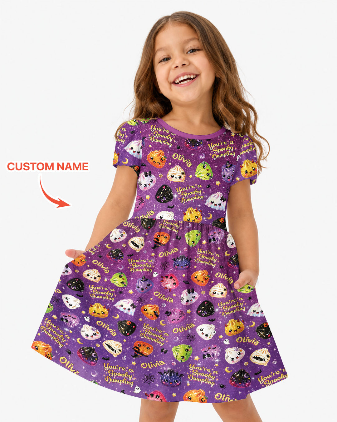 Custom Name You're A Spooky Dumpling Bamboo Twirl Dress