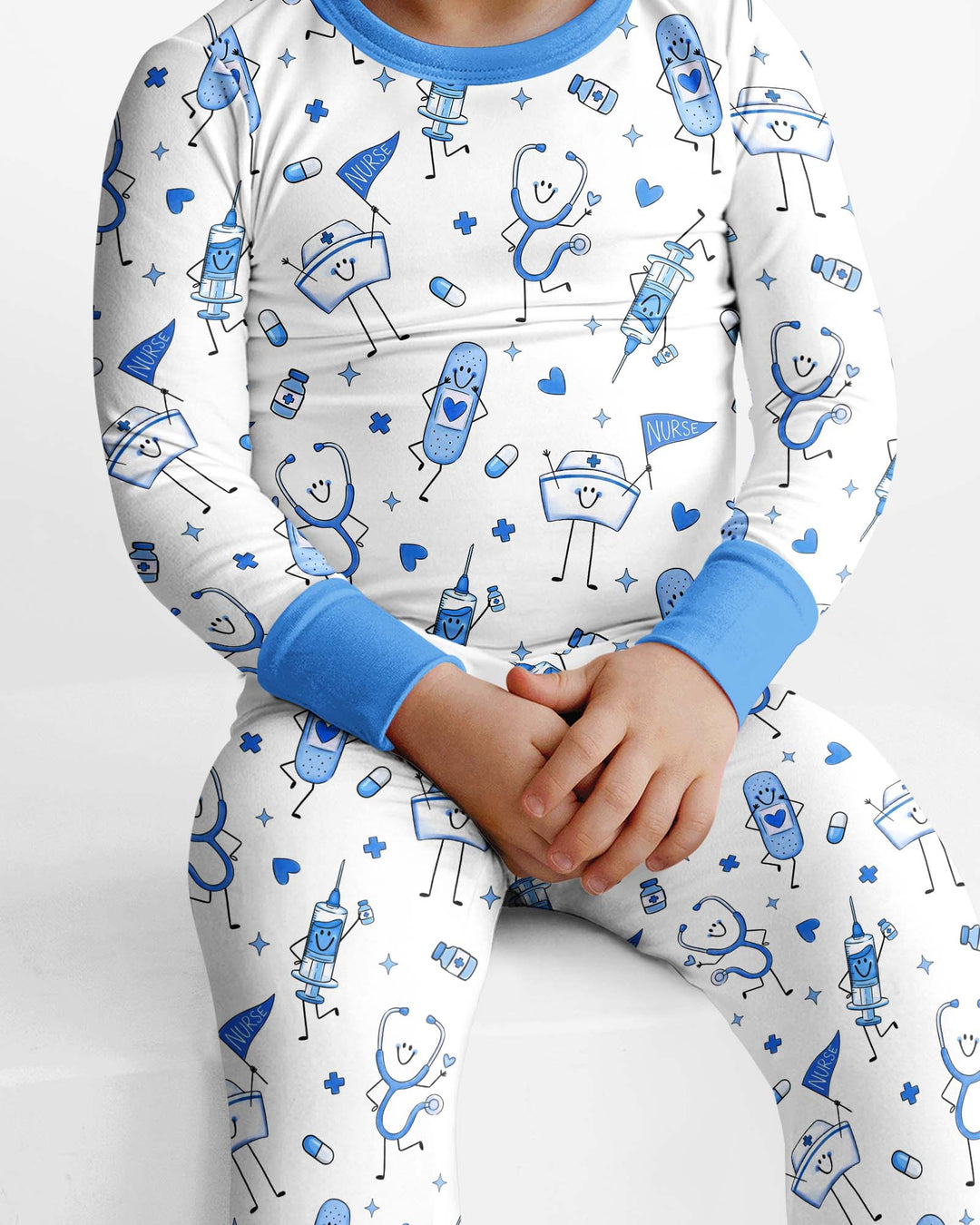 Cute Nurse Crew Bamboo Two Piece Long Sleeve Pajama Set