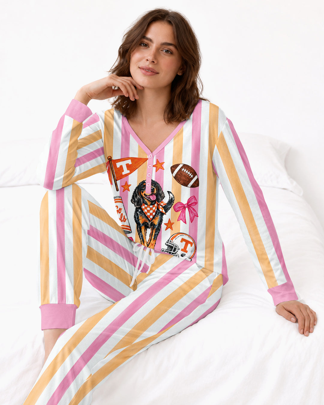 Game Day Puppy And Bows Bamboo Women Pajama Set