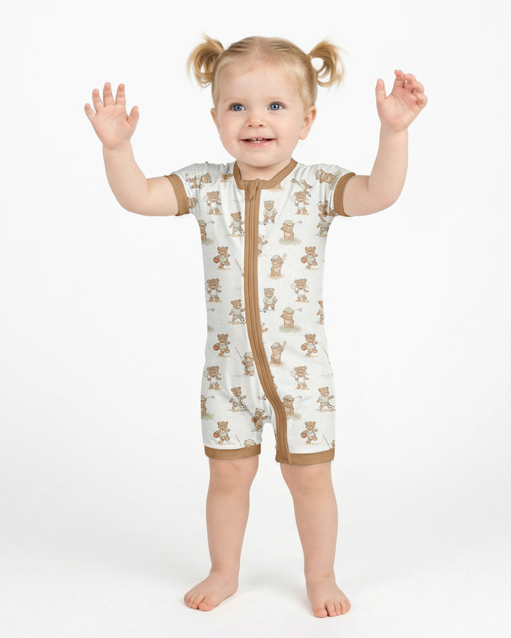 Little Sports Bears Bamboo Shorty Zippy