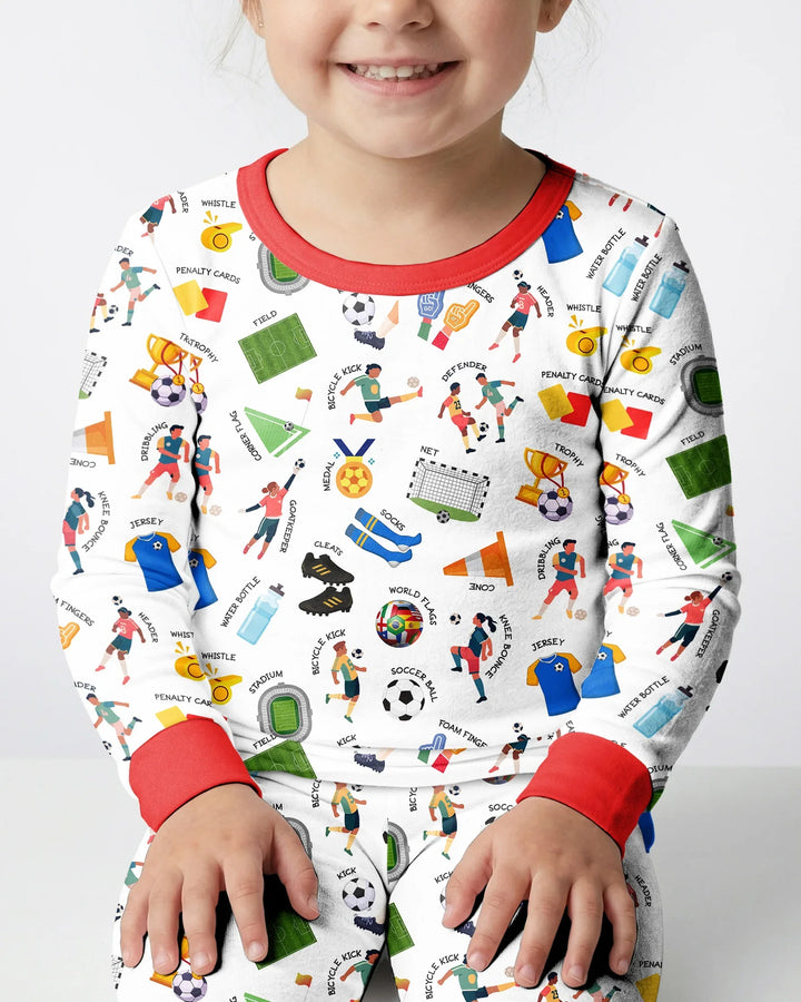 Soccer Fever All About The Game Bamboo Two Piece Long Sleeve Pajama Set