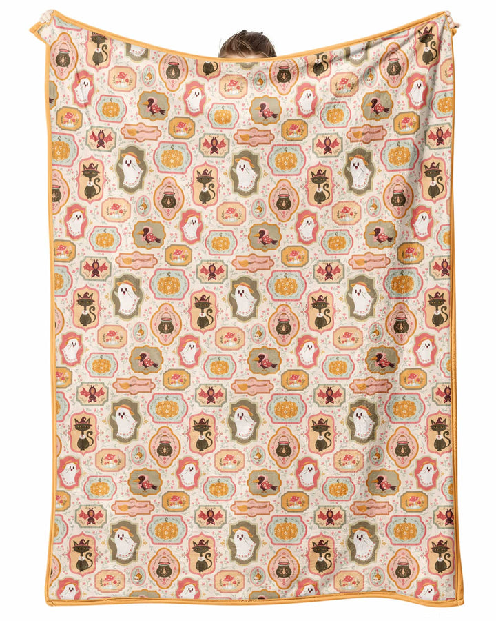 Cute Vintage Magical Cottage Style Halloween Bamboo Blanket
