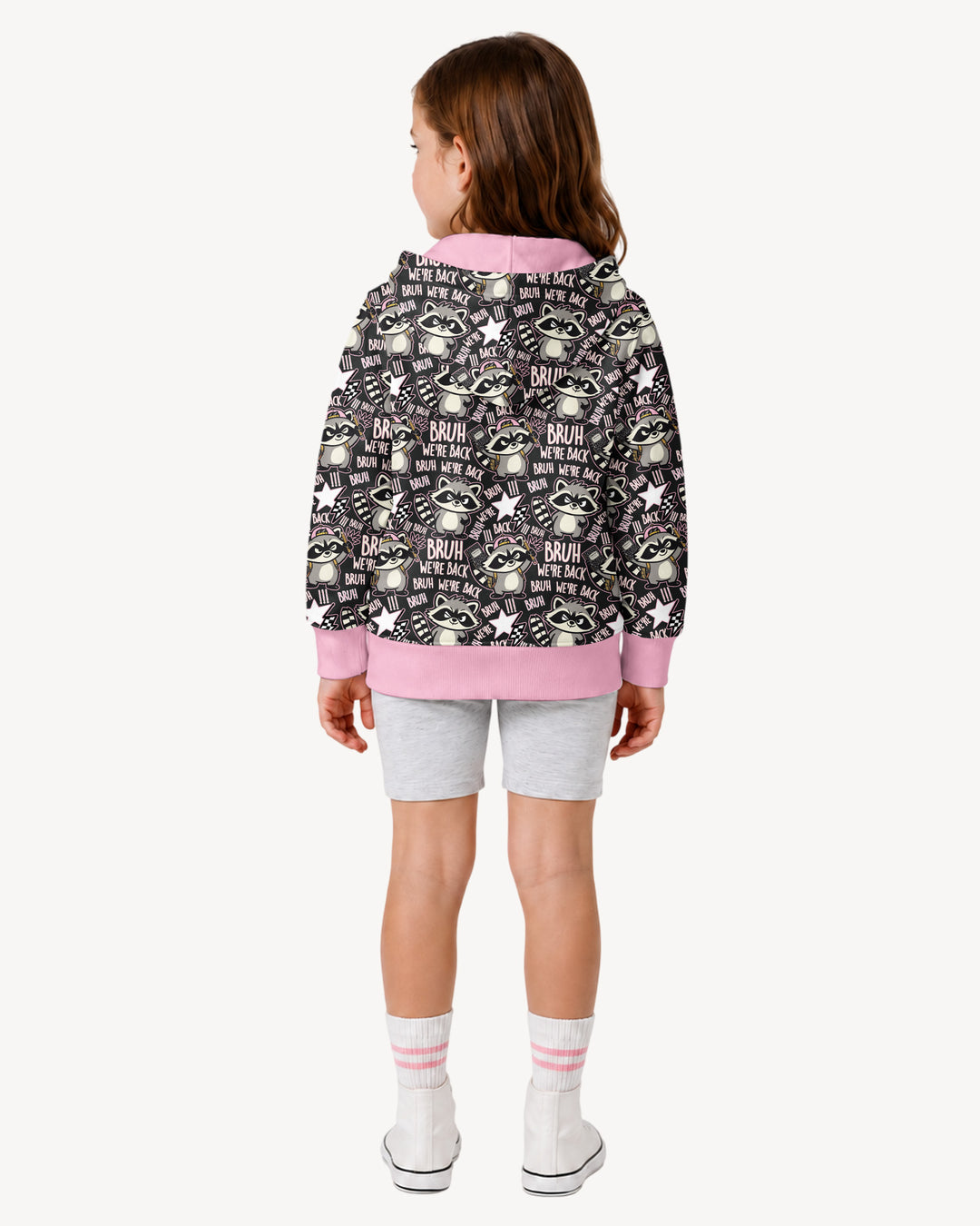 Bruh We're Back Raccoon Bamboo Zip Hoodie