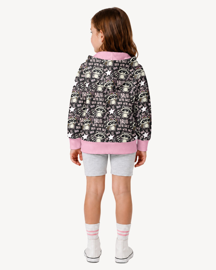 Bruh We're Back Raccoon Bamboo Zip Hoodie