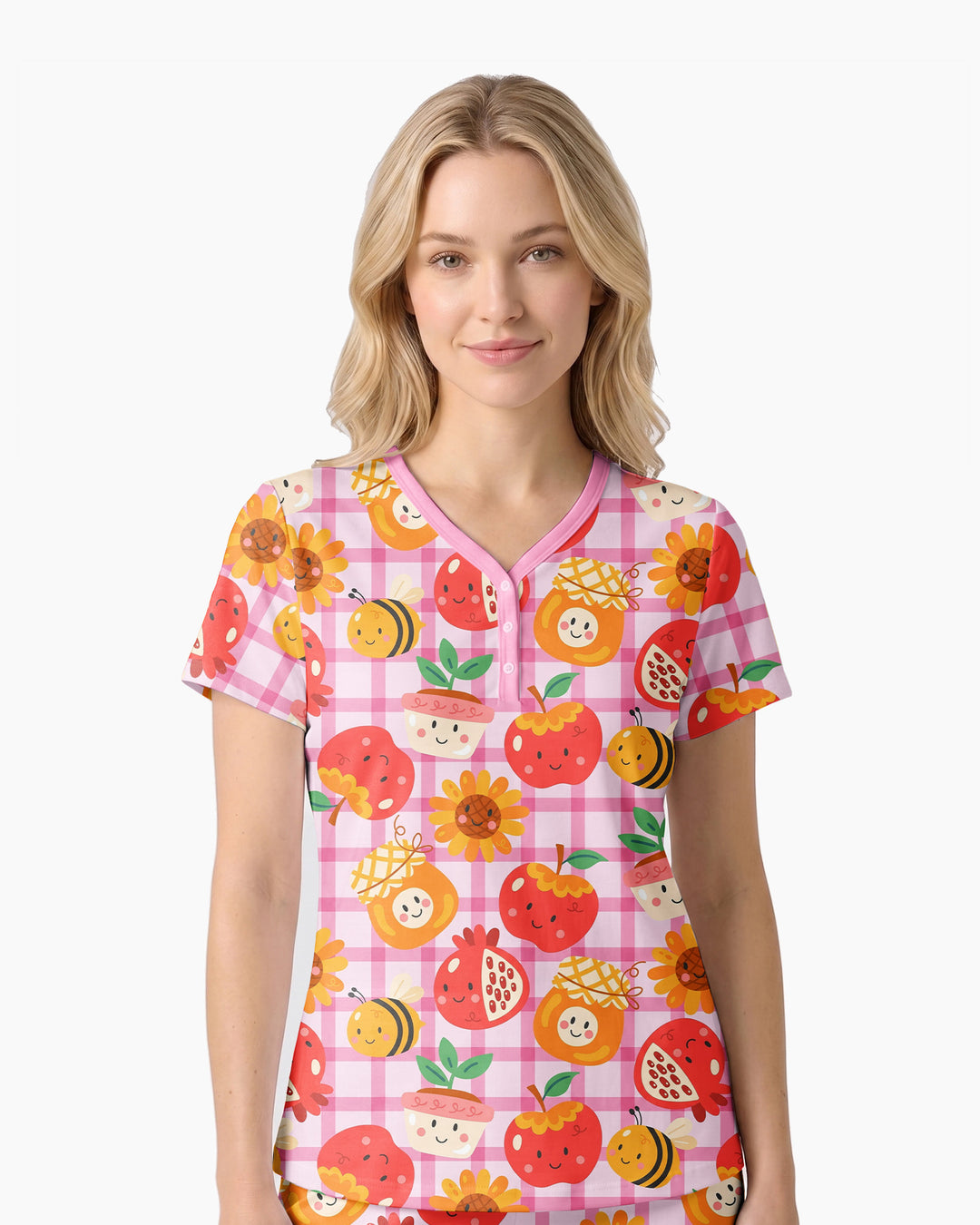 Sweet New Year Bamboo Women Short Sleeve Short Pajama Set