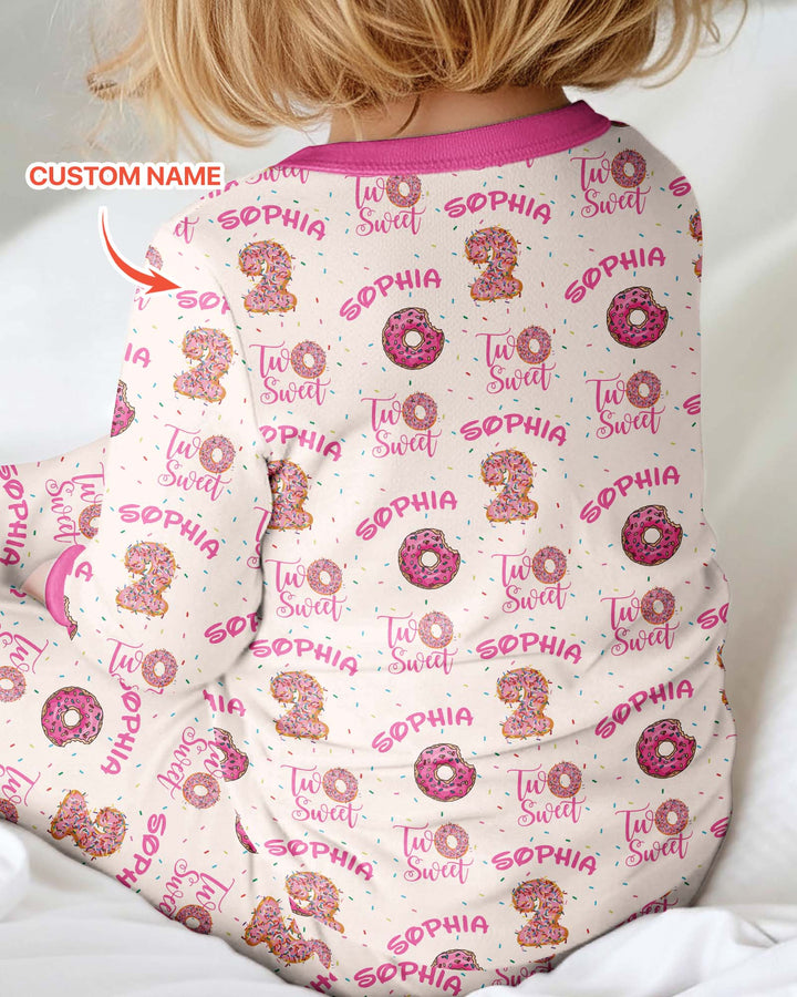 Custom Name Two Sweet Donut Bamboo Convertible Zippy