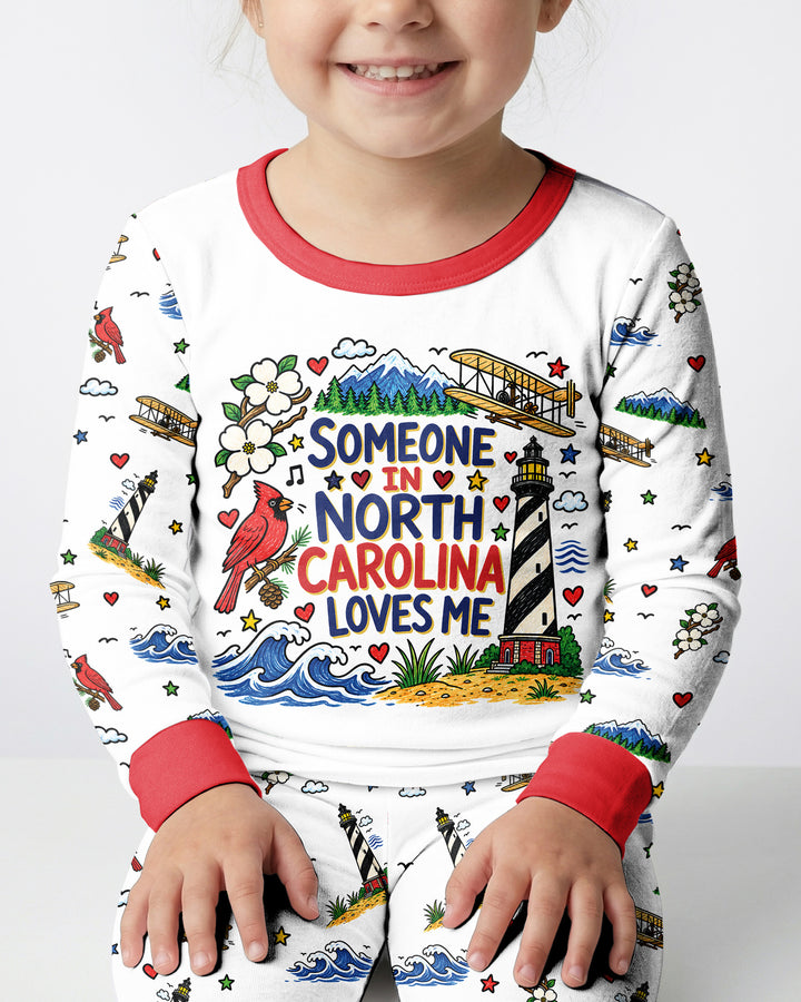 Someone in North Carolina Loves Me Bamboo Two Piece Long Sleeve Pajama Set