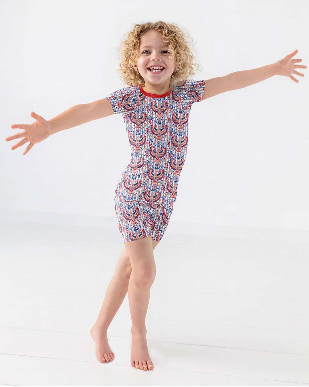 Patriotic Eagle Bamboo Two Piece Short Sleeve Shorts Pajama Set