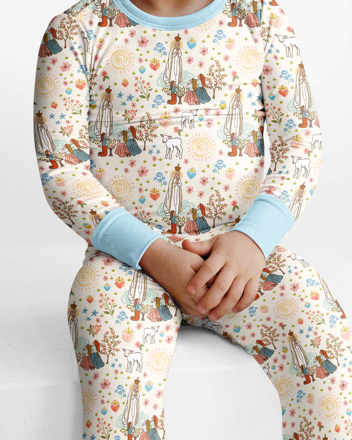 Our Lady of Fatima Bamboo Two Piece Long Sleeve Pajama Set