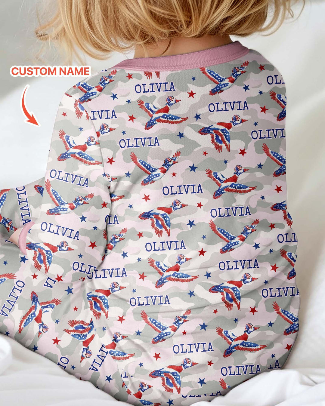 Custom Name America Mallard Duck Family Matching Bamboo Convertible Zippy