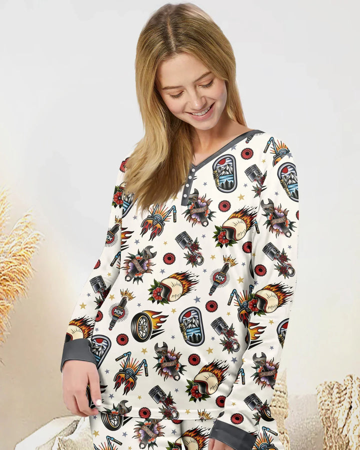 Born to Ride Together Family Matching Bamboo Women Pajama Set