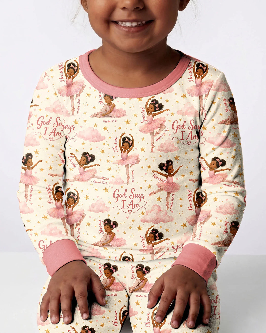 Black Girl Ballerina God Says I Am Bamboo Two Piece Long Sleeve Pajama Set