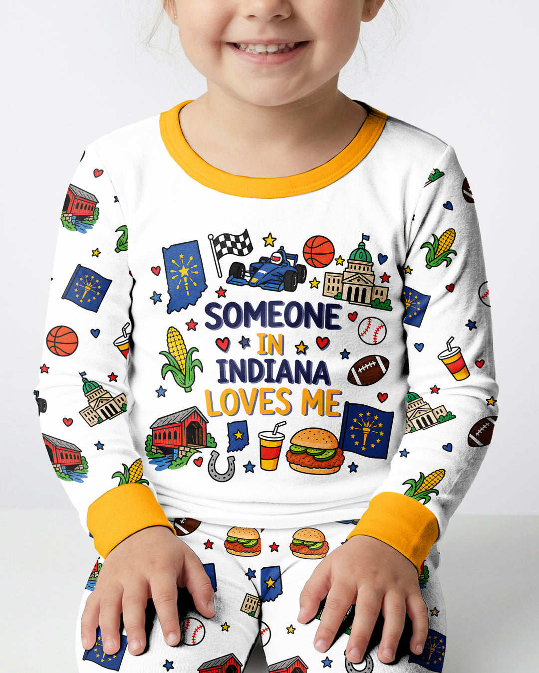 Someone in Indiana Loves Me Bamboo Two Piece Long Sleeve Pajama Set