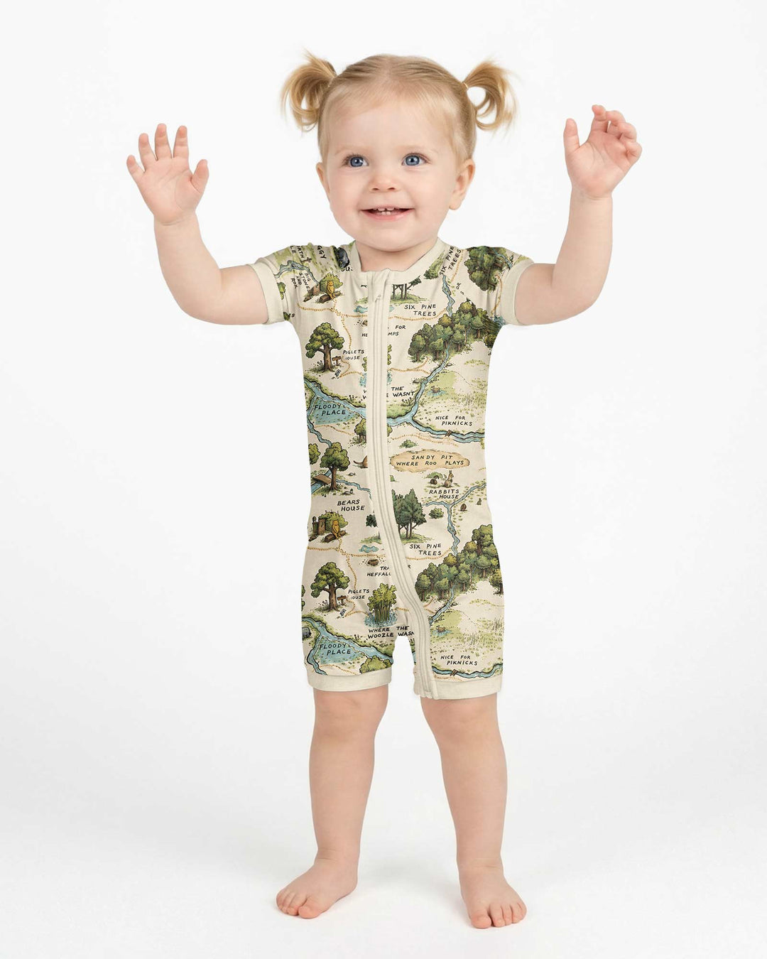 Classic Bear Maps Bamboo Shorty Zippy