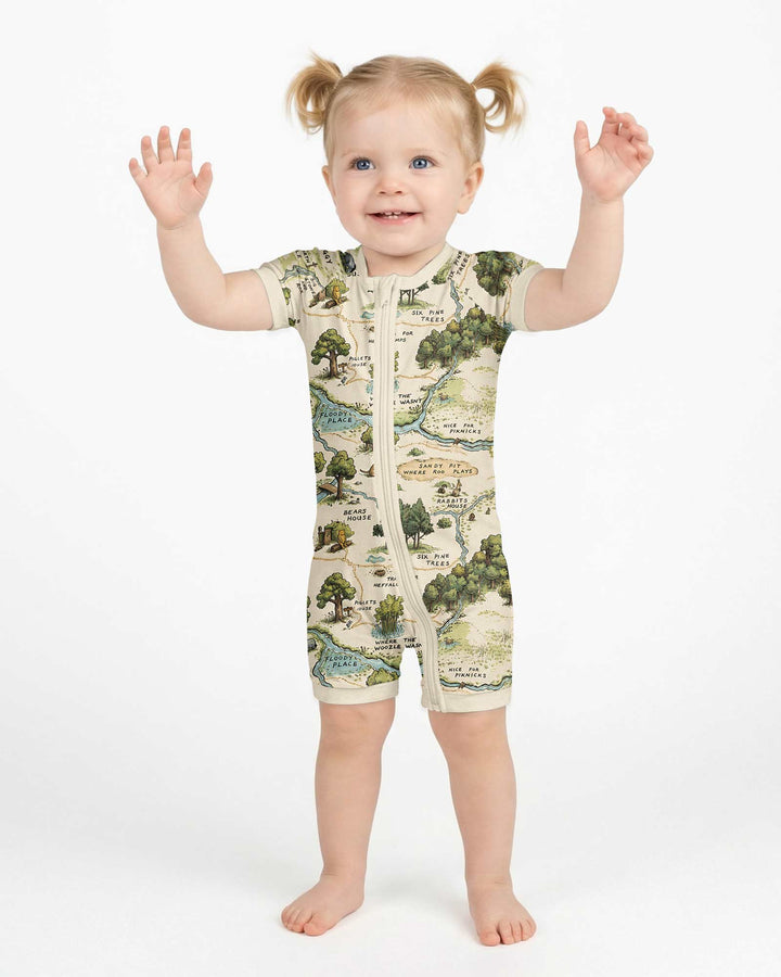 Classic Bear Maps Bamboo Shorty Zippy