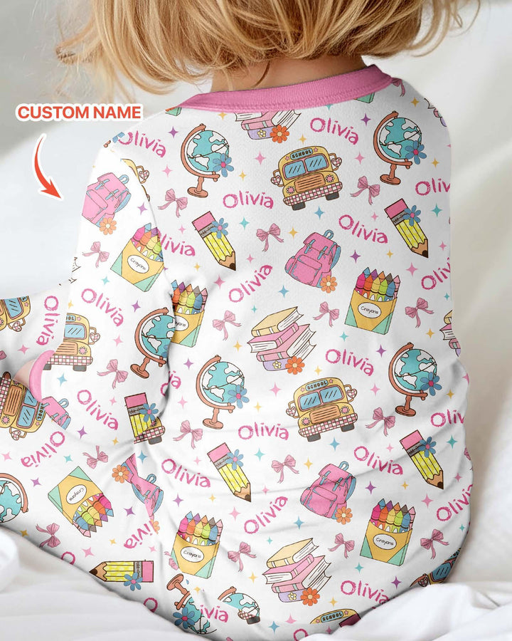 Custom Name Back To School Bamboo Convertible Zippy