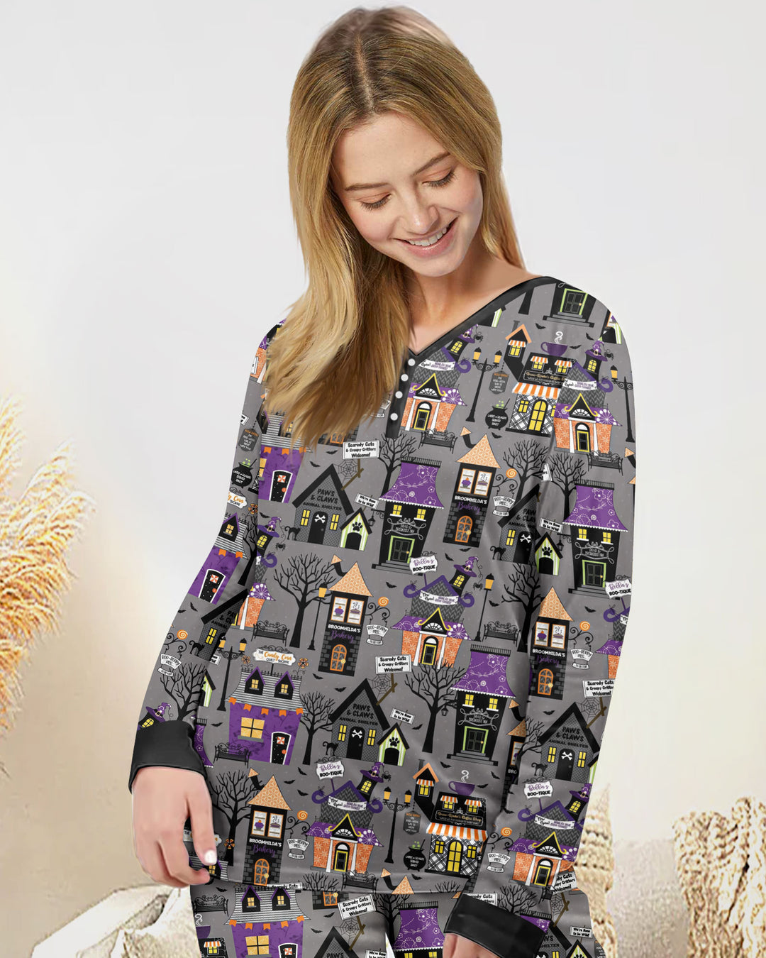 Halloween Hometown Bamboo Women Pajama Set