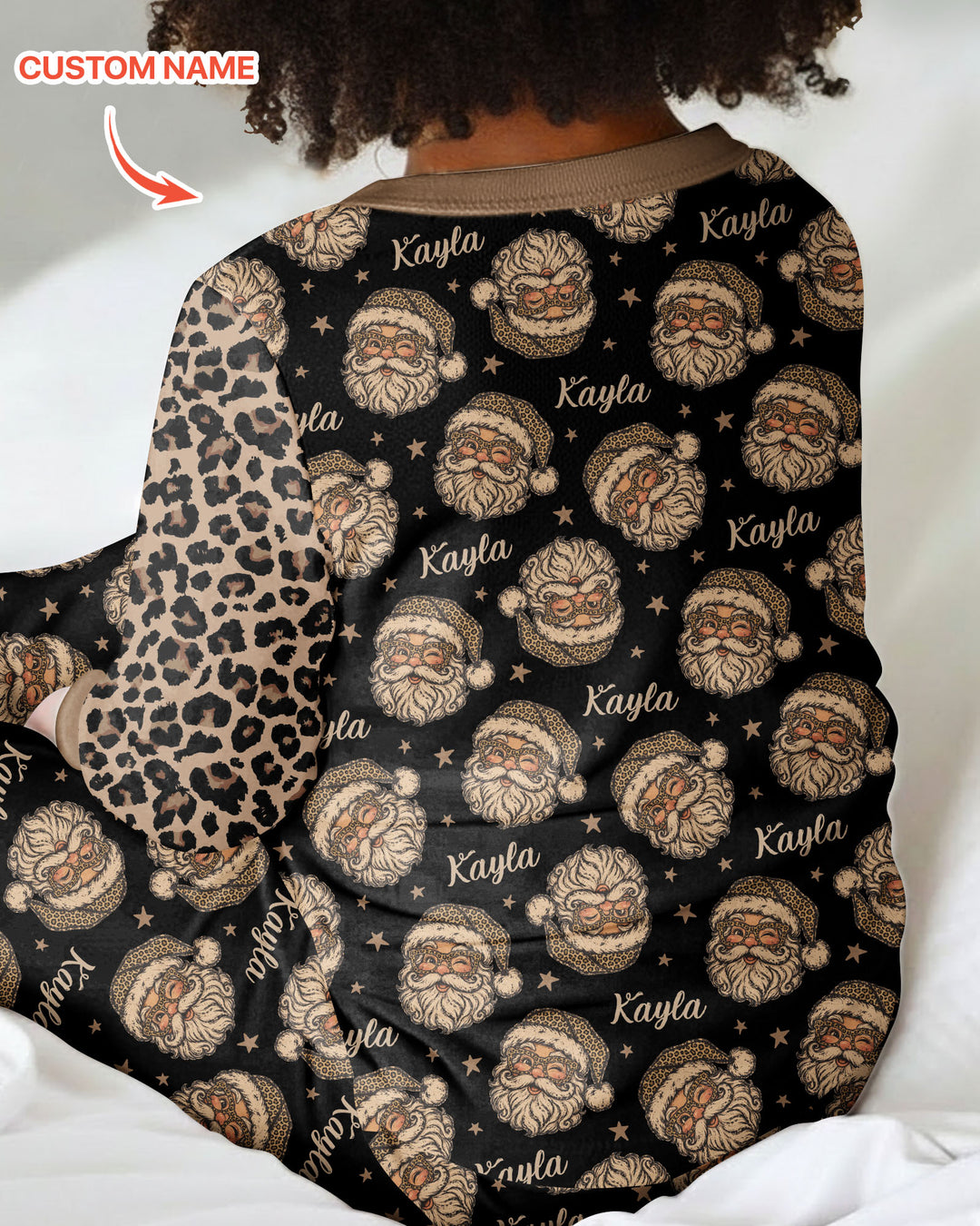 Custom Name Vintage Leopard Santa Bamboo Convertible Zippy